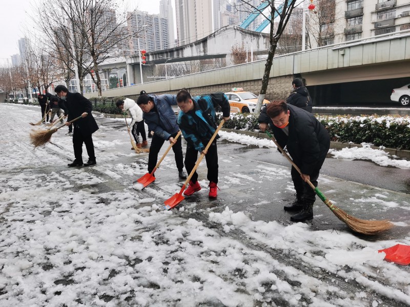 市分类中心党员扫雪除冰