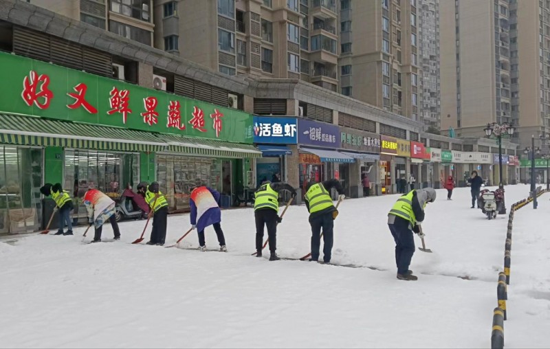 城管、“门前三包”督导员、商户齐力清除门口积雪_毒霸看图